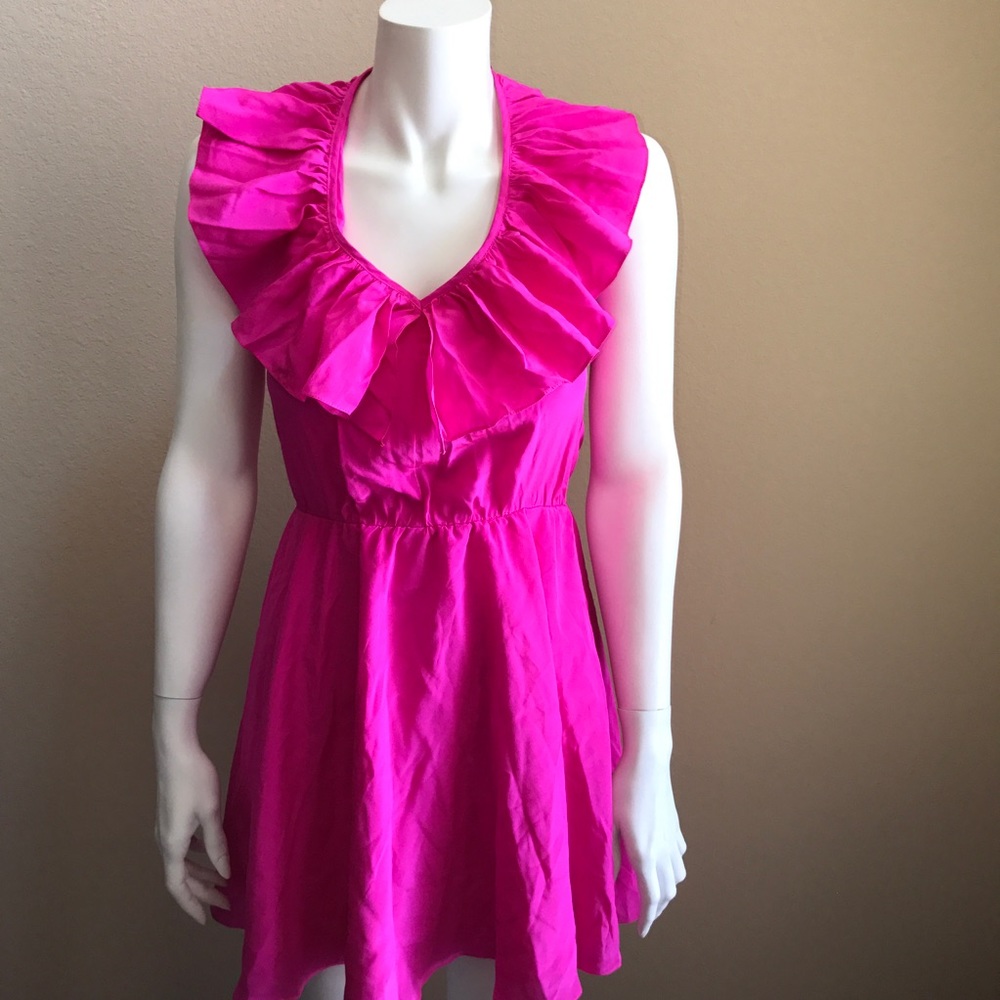 Amanda Uprichard silk hot pink dress Small…